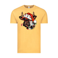 Vintage Mustard Christmas cow with antlers Vintage Tee - Jasminsmagicworld
