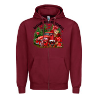 Burgundy Valentine's Day hanging with my gnomies Zipper Hoodie - FaDigitalArtStudio