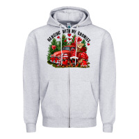 Heather Grey Valentine's Day hanging with my gnomies Zipper Hoodie - FaDigitalArtStudio