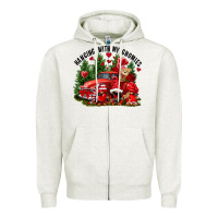 Oatmeal Heather Valentine's Day hanging with my gnomies Zipper Hoodie - FaDigitalArtStudio