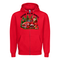 Red Valentine's Day hanging with my gnomies Zipper Hoodie - FaDigitalArtStudio