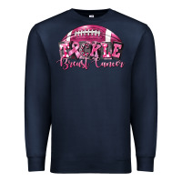 Navy Tickle Breast Cancer Football Premium Sweatshirt - FaDigitalArtStudio