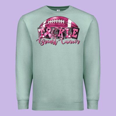 Tickle Breast Cancer Football Premium Sweatshirt Designed By Fadigitalartstudio