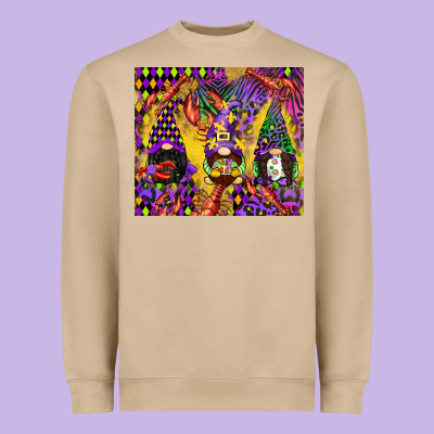 Mardi Gras Gnome Heavyweight Sweatshirt Designed By Cowgirlartshop