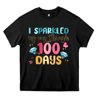 Black i sparkled my way through 100 days Heavy Core Tee - MaliasSmallBusiness