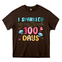 Chocolate Brown i sparkled my way through 100 days Heavy Core Tee - MaliasSmallBusiness