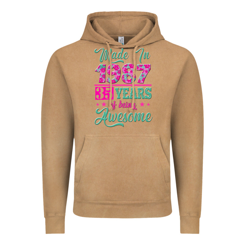 Made In 1987, 35 Years Of Being Awesome Vintage Hoodie by Jasminsmagicworld | Teevron