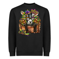 Black mardi gras goat Heavyweight Sweatshirt - CowGirlArtShop
