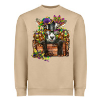 Mushroom mardi gras goat Heavyweight Sweatshirt - CowGirlArtShop