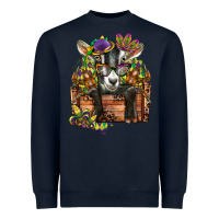Navy mardi gras goat Heavyweight Sweatshirt - CowGirlArtShop