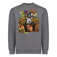Storm mardi gras goat Heavyweight Sweatshirt - CowGirlArtShop