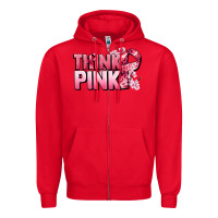 Red Think pink Cancer Awareness Zipper Hoodie - FaDigitalArtStudio