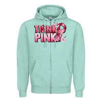 Seafoam Think pink Cancer Awareness Zipper Hoodie - FaDigitalArtStudio