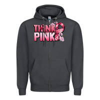 Smoke Think pink Cancer Awareness Zipper Hoodie - FaDigitalArtStudio