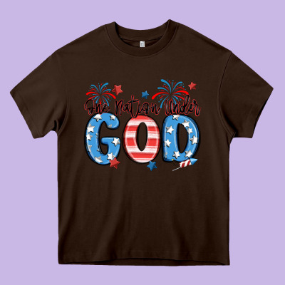 One Nation Under God Heavy Core Tee Designed By Maliassmallbusiness