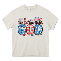 Cream one nation under god Heavy Core Tee - MaliasSmallBusiness