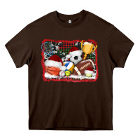 Chocolate Brown christmas sports background Heavy Core Tee - AdoDesignShop