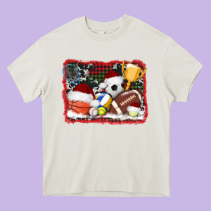 Christmas Sports Background Heavy Core Tee Designed By Adodesignshop