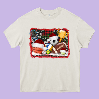 Christmas Sports Background Heavy Core Tee Designed By Adodesignshop