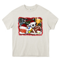 Cream christmas sports background Heavy Core Tee - AdoDesignShop