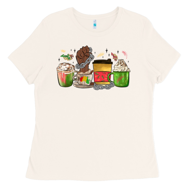 Juneteenth Coffee Cups Ladies Tee by MaliasSmallBusiness | Teevron