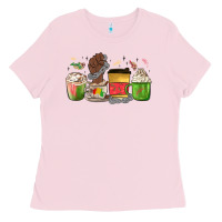 Bubblegum Pink juneteenth coffee cups Ladies Tee - MaliasSmallBusiness