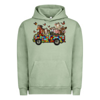 Pigment Oil Green farm animals autism Urban Hoodie - RacoonDesign