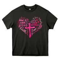 Asphalt jesus is love heart cross valentines day Heavy Core Tee - MaliasSmallBusiness