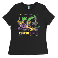 Black i dig mardi gras Ladies Tee - MaliasSmallBusiness