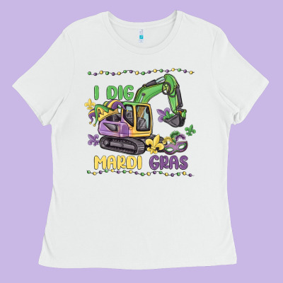 I Dig Mardi Gras Ladies Tee Designed By Maliassmallbusiness