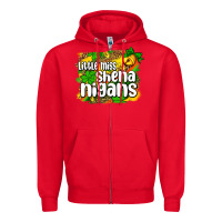 Red St. Patrick's Little miss shenanigans Zipper Hoodie - OliviaCreatesArt
