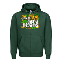 Sports Green St. Patrick's Little miss shenanigans Zipper Hoodie - OliviaCreatesArt