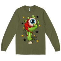 Army Green Zombie Hand with Eyeball Long Sleeve Tee - texasbilliewilder