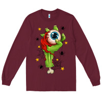 Burgundy Zombie Hand with Eyeball Long Sleeve Tee - texasbilliewilder