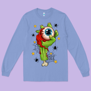 Zombie Hand With Eyeball Long Sleeve Tee Designed By Texasbilliewilder