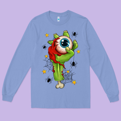 Zombie Hand With Eyeball Long Sleeve Tee Designed By Texasbilliewilder
