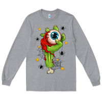 Heather Grey Zombie Hand with Eyeball Long Sleeve Tee - texasbilliewilder