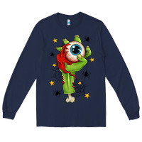 Navy Zombie Hand with Eyeball Long Sleeve Tee - texasbilliewilder