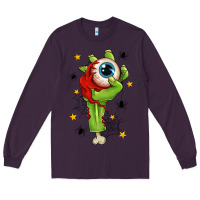 Plum Zombie Hand with Eyeball Long Sleeve Tee - texasbilliewilder