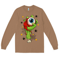 Toasted Coconut Zombie Hand with Eyeball Long Sleeve Tee - texasbilliewilder