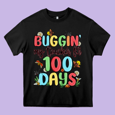 Buggin My Teacher For 100 Days Heavy Core Tee Designed By Maliassmallbusiness