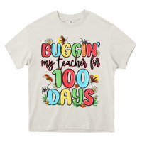 Cream buggin my teacher for 100 days Heavy Core Tee - MaliasSmallBusiness