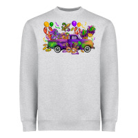 Heather Grey mardi gras truck Heavyweight Sweatshirt - CowGirlArtShop