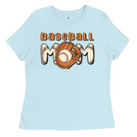 Baby Blue baseball mom Ladies Tee - MaliasSmallBusiness