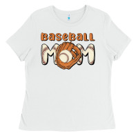 White baseball mom Ladies Tee - MaliasSmallBusiness