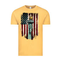 Vintage Mustard statue of liberty torch Vintage Tee - BarkalooDesign