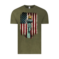 Vintage Olive statue of liberty torch Vintage Tee - BarkalooDesign