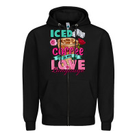Black Iced Coffee is my love language Valentine's Day Zipper Hoodie - FaDigitalArtStudio