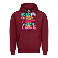 Burgundy Iced Coffee is my love language Valentine's Day Zipper Hoodie - FaDigitalArtStudio