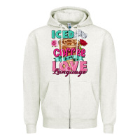 Oatmeal Heather Iced Coffee is my love language Valentine's Day Zipper Hoodie - FaDigitalArtStudio